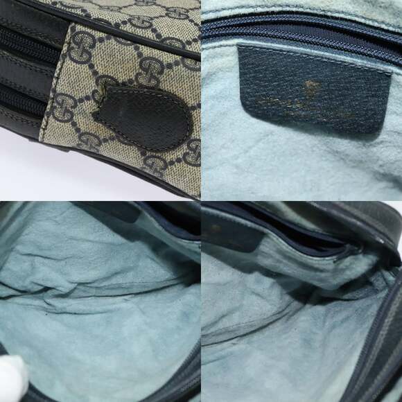 GUCCI GG Supreme Sherry Line Bag Pvc Navy Gold Red 904 02 049 - Picture 11 of 13